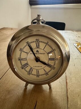 London Silver Clock - Classic Cream Dial Table Clock